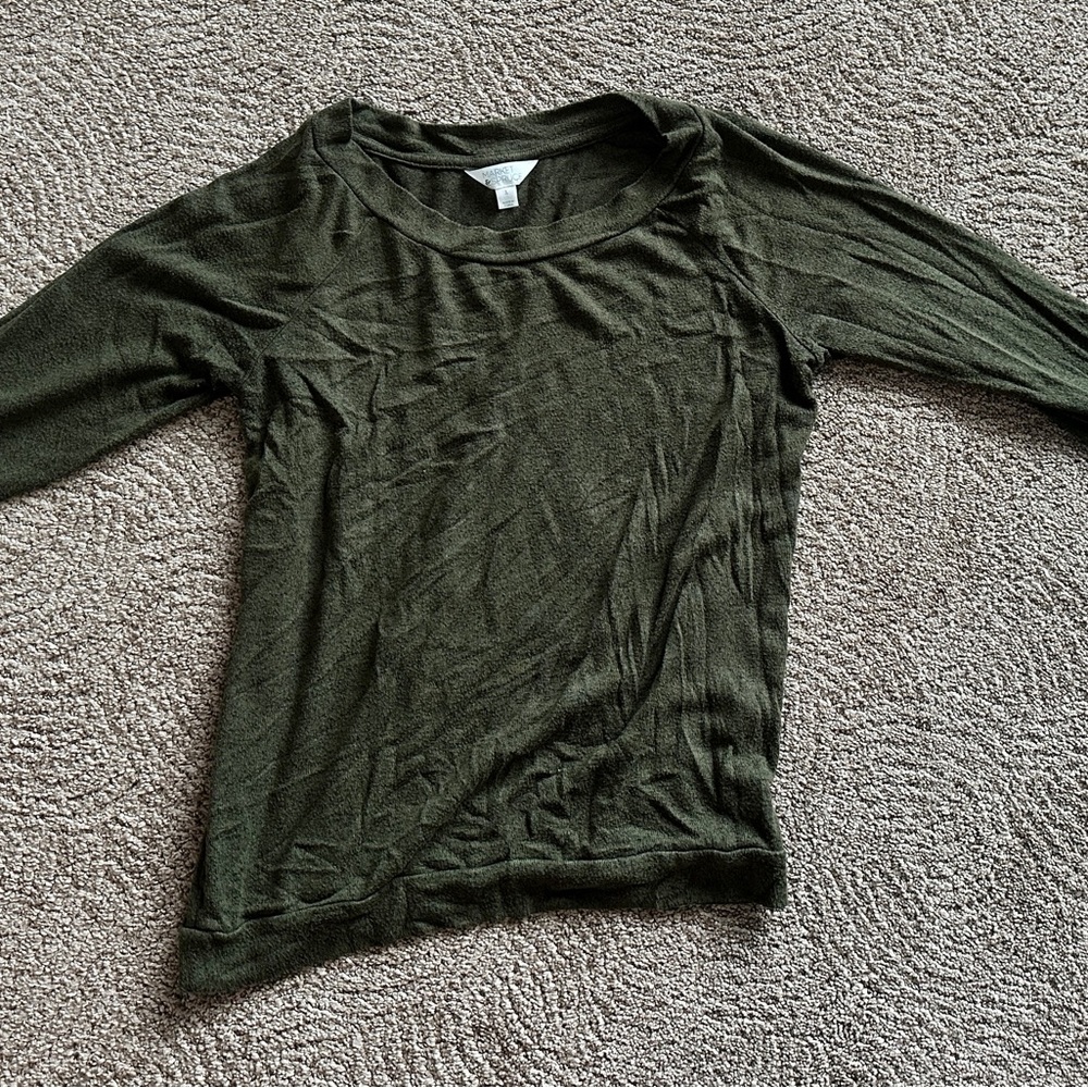 Dark Green Long Sleeve Top